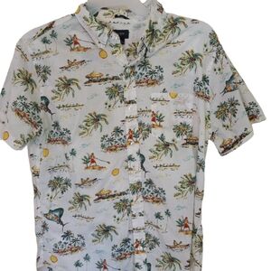 J crew slim fit short sleeve beach shirt XL